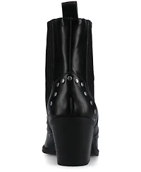 Journee Collection Women's Braylee Western Studded Ankle Booties