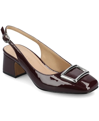 Journee Collection Women's Everlee Slingback Square Toe Pumps
