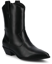 Journee Collection Women's Fritzie Western Pointed Toe Comfort Ankle Booties