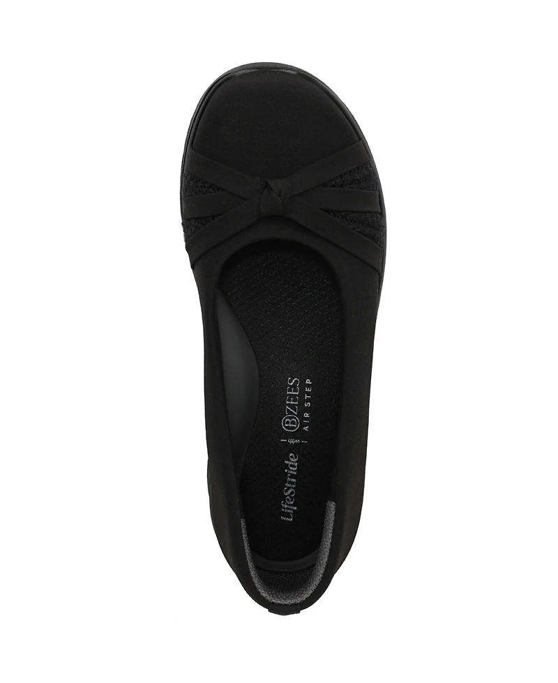 LifeStride Women's Gem Knot Washable Slip On Ballerina Flats