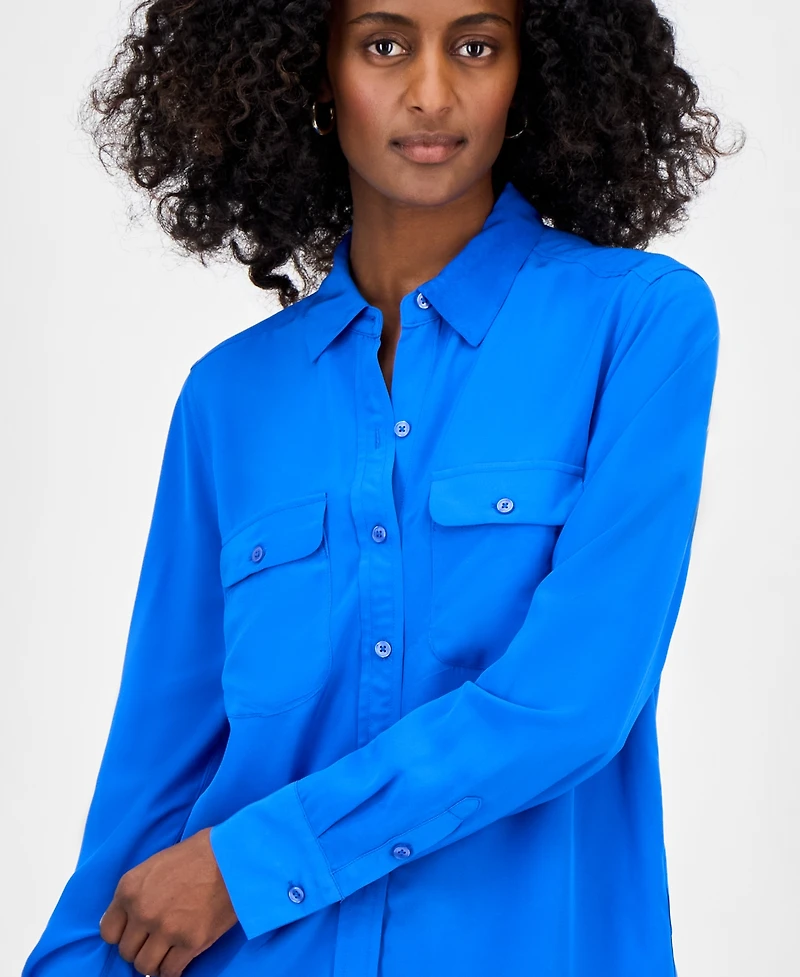 I.n.c. International Concepts Women's Flap-Pocket Shirt, Exclusively at Macy's