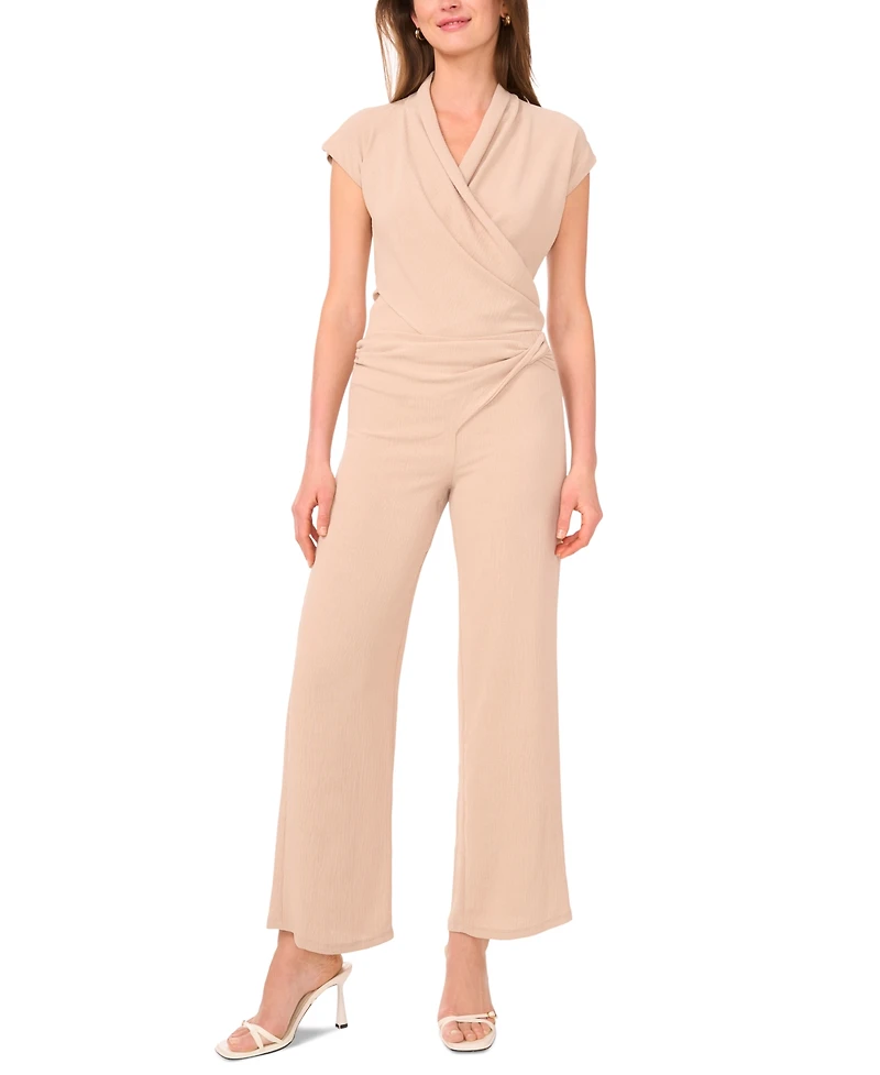 Sam & Jess Women's Solid-Color Wrap-Front Top