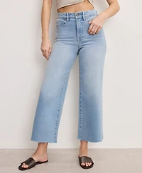 Good American Women's Waist Palazzo Crop Light Compression Jeans