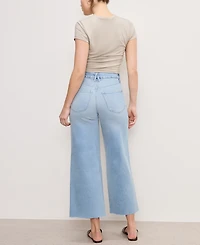 Good American Women's Waist Palazzo Crop Light Compression Jeans