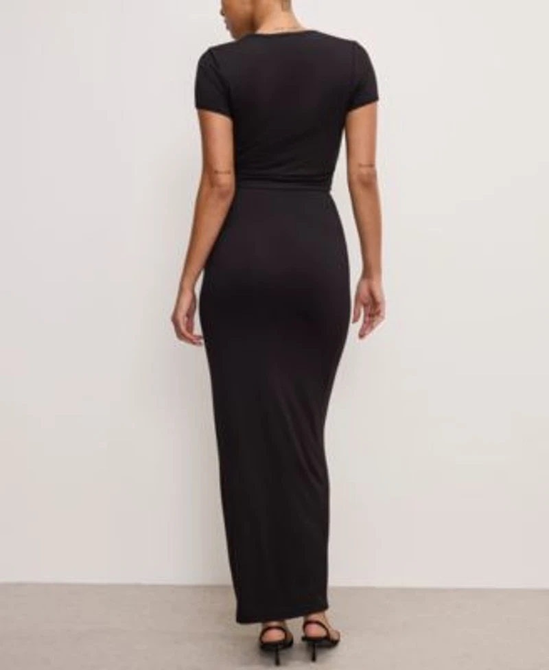 Good American Womens Stretch Jersey Top Stretch Jersey Maxi Skirt