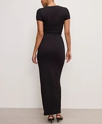 Good American Womens Stretch Jersey Top Stretch Jersey Maxi Skirt