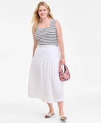On 34th Women's Cotton Gauze Tiered Midi Skirt