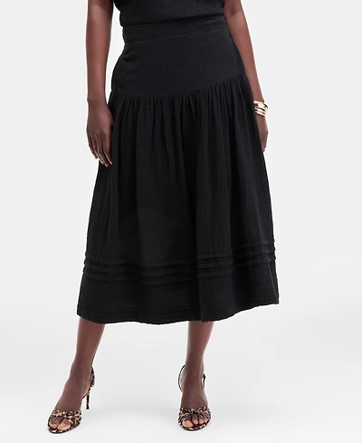 On 34th Women's Cotton Gauze Tiered Midi Skirt