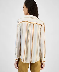 I.n.c. International Concepts Women's Printed Long-Sleeve Button-Down Shirt, Exclusively at Macy's