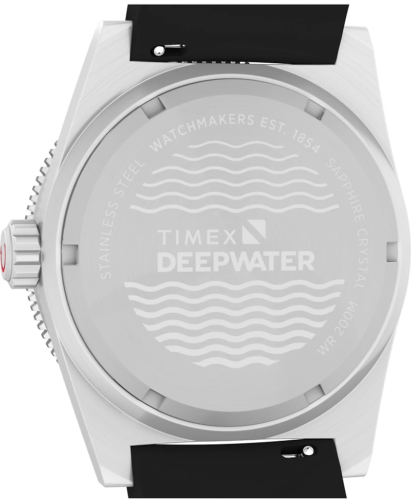 Timex Men's Analog Black Rubber Strap Watch, 41mm