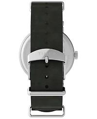 Timex Men's Analog Green Leather Strap Watch, 40mm