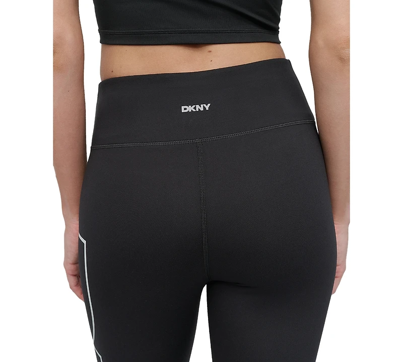 Dkny Sport Women's Exploded-Logo Stretch 7/8 Leggings