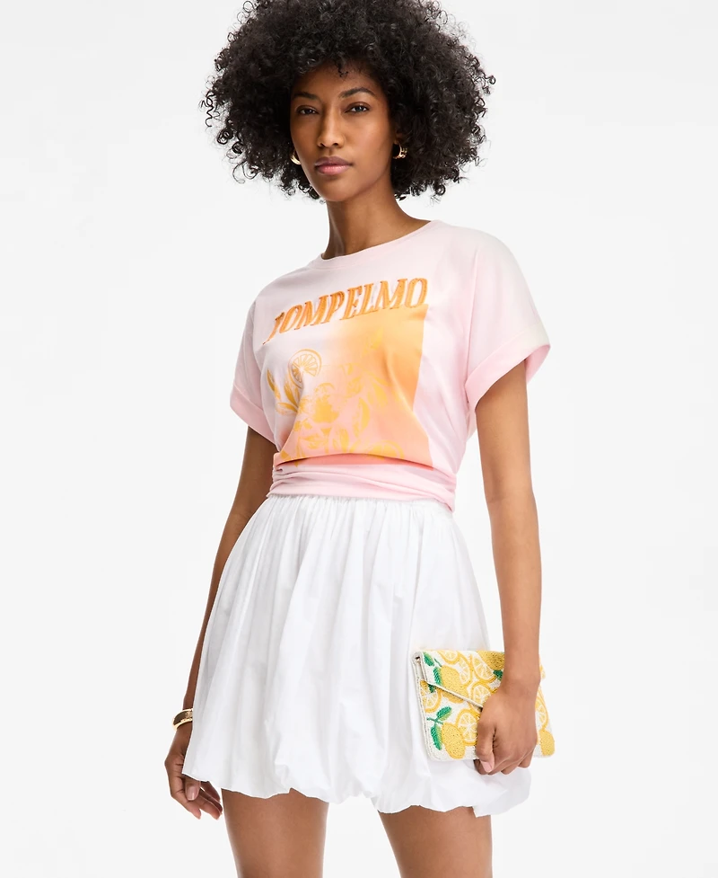 On 34th Women's Cotton Bubble-Hem Mini Skirt, Exclusively at Macy's