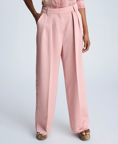 Kenneth Cole Women's Satin Twill Pleated Wide-Leg Pants