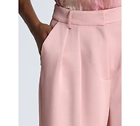 Kenneth Cole Women's Satin Twill Pleated Wide-Leg Pants