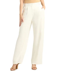 Bcx Juniors' Pleat-Front Mid-Rise Wide-Leg Pants