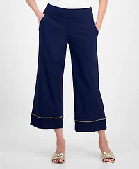 Jm Collection Women's Metallic-Trim Pull-On Capri Pants, Exclusively at Macy's