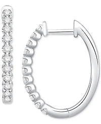 Diamond Small Hoop Earrings (1/3 ct. t.w.) 10k White Gold or Yellow