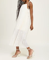 En Saison Women's Sadie Pleated Embroidered Maxi Dress