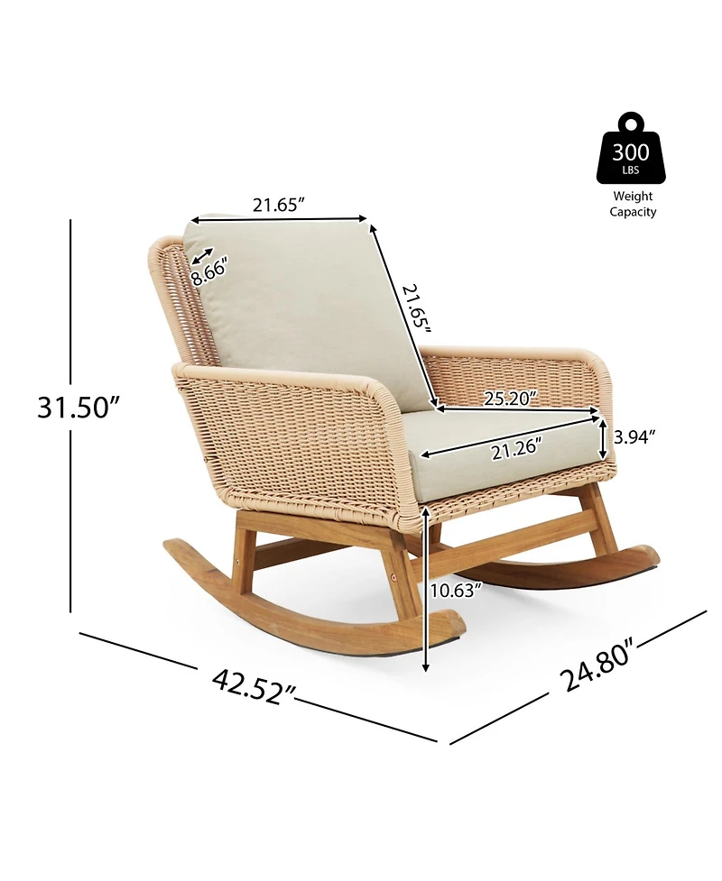 Streamdale Beige wicker rocking chairs (Set of 2), Indoor/outdoor use