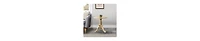 Round Top Side Table – Mango Wood with Intricate Carved Design & Pedestal Base