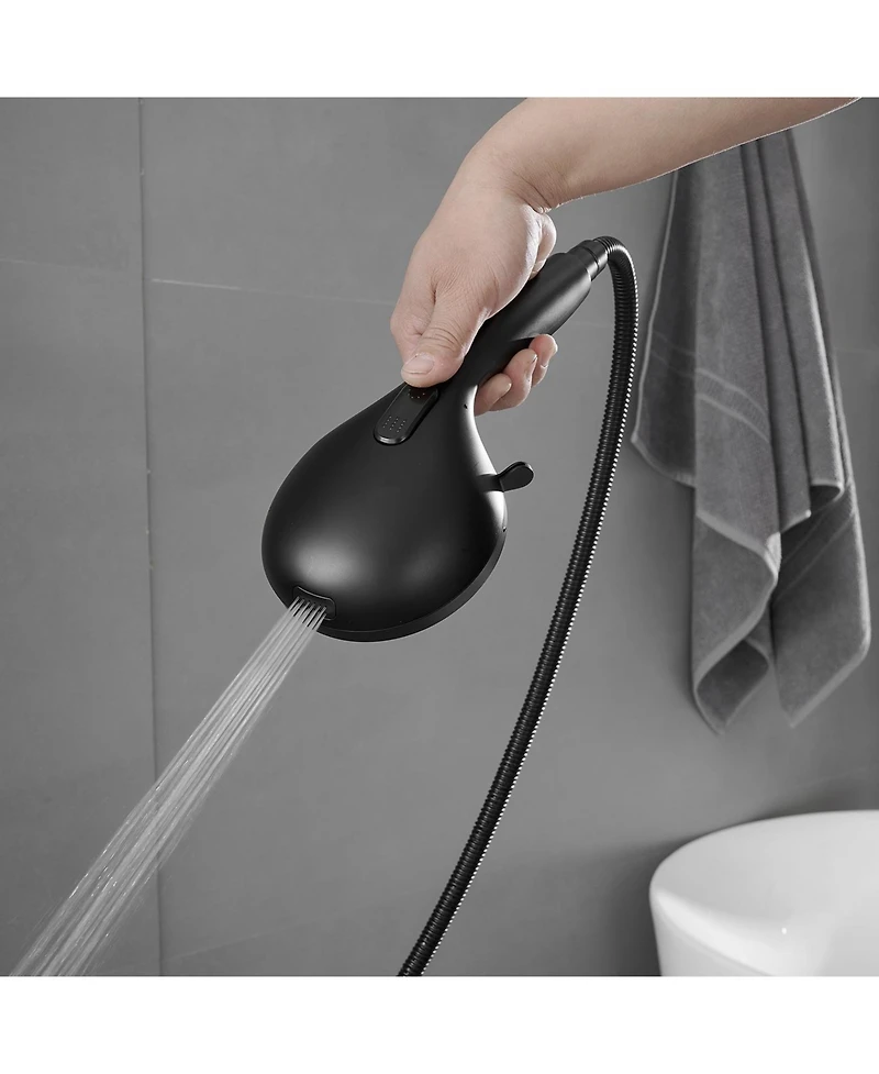 Single Handle 2-Spray Shower Faucet Set 1.8 Gpm with Valve Dual Handheld Shower Head with High Pressure in Matte Black