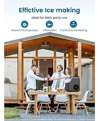 Nugget Ice Makers Maker Machine,35lbs/Day,One-Click Operation,Self-Cleaning Countertop Machine,Stainless Steels Upgrade