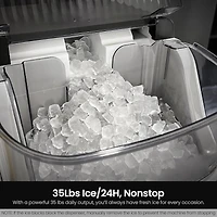 Nugget Ice Makers Ice Maker Machine,35lbs/Day,One-Click Operation,Self-Cleaning Countertop Ice Machine,Stainless Steels Upgrade
