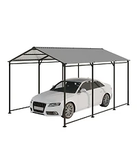 Streamdale 10x15 Metal Carport, Galvanized Steel Roof, Gray