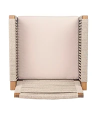 Acacia Patio Chairs (Set of 2), Rope Back, Cushions, Light Brown