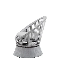 Streamdale (Set of 2) 26,7" Modern Silver Grey Swivel Wicker Lounge Chair