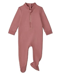 MeMoi Baby Girls Half Zip Stretch Blend Footie