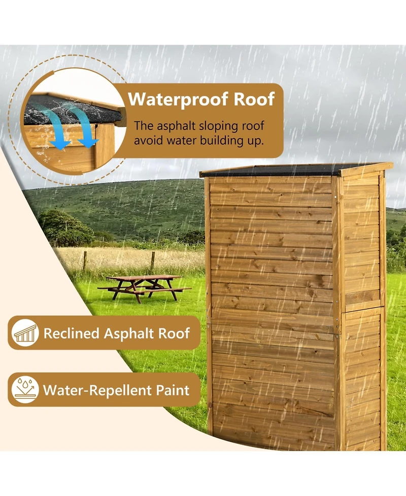 Streamdale Waterproof Outdoor Storage Cabinet with Lock, Shelves, and Vertical Design