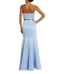 Mac Duggal Women's Strapless Bow Top and Mermaid Skirt 2 Piece Set