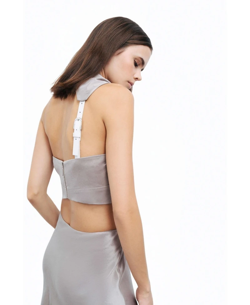 Nocturne Women's Backless Belted Blouse
