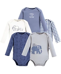 Touched by Nature Baby Boys 5Pk Long Sleeve Organic Bodysuits