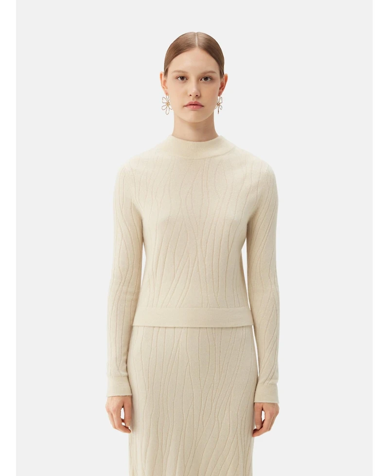 Gobi Cashmere Women's Cropped High Neck Cashmere Sweater