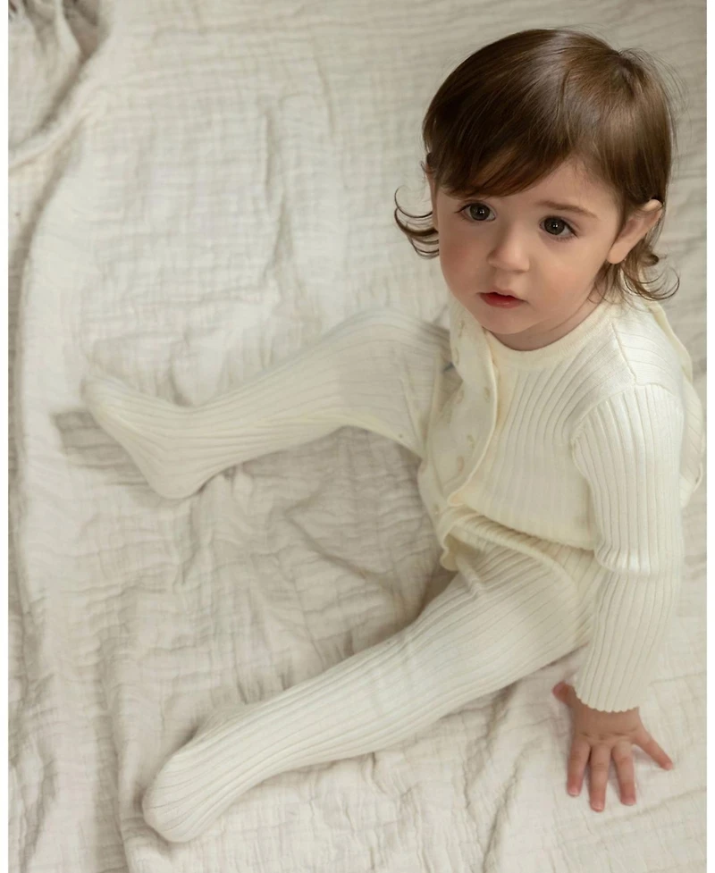 MeMoi Baby Boys Sweater Rib Footie