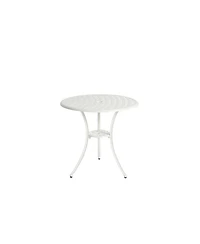 Streamdale 3-Piece White Patio Bistro Set, Cast Aluminum Table & 2 Chairs, Umbrella Hole