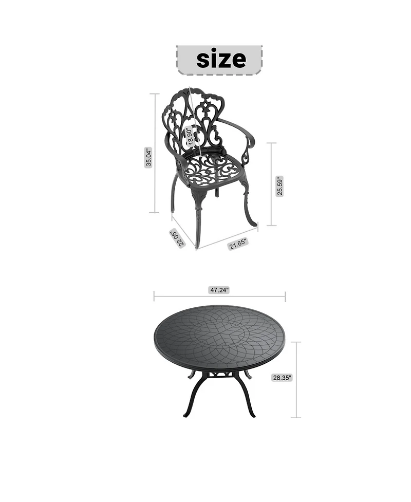 Streamdale 7pc Alum Patio Set w/ Cushions