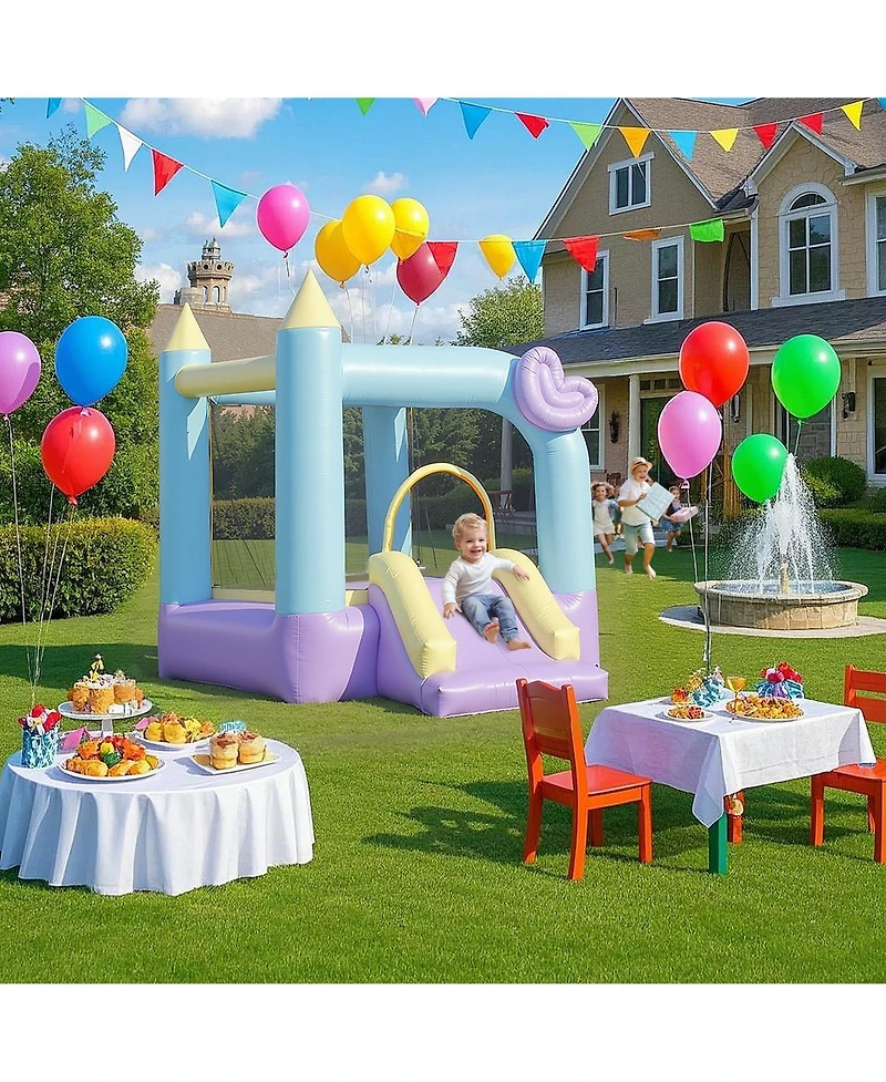 Qaba Bounce House, Inflatable Bouncer with Air Blower, 98" x 65" x 79"