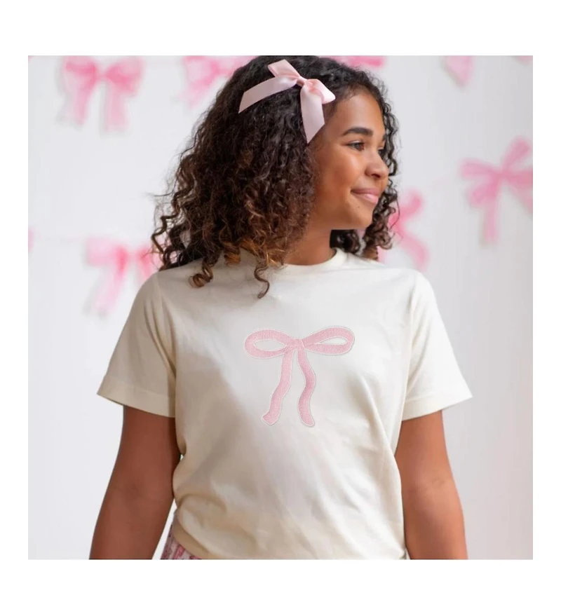 Sweet Wink Big Girls Coquette Bow Patch Short Sleeve T-Shirt