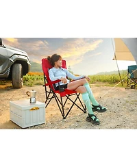 Streamdale High-back, heavy-duty lawn chair, 250lbs, Portable, collapsible, Cup holder, Red