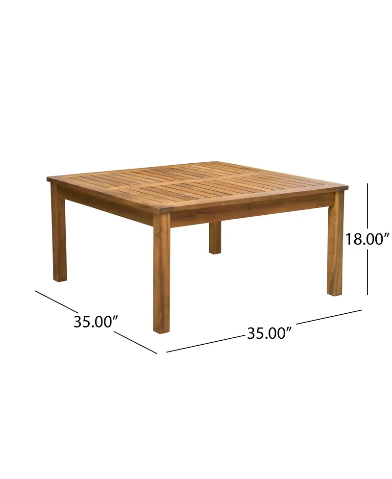 Acacia Wood Outdoor Sofa & Table Set with Water-Resistant Cushions