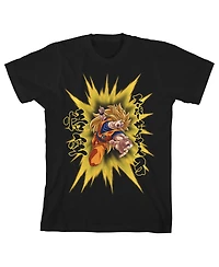 Dragon Ball Z Boys Super Goku Saiyan Charge Youth Black T-shirt