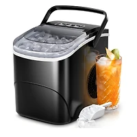 Cowsar Countertop Ice Maker,26Lbs/24H,9 Cubes in 6 Mins,Portable Ice Machine with Ice Scoop and Basket,2 Sizes of Bullet Ice Cube for Home Kitchen Off