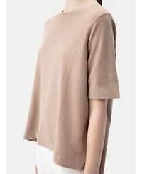 Gobi Cashmere Women's Box-Cut Cotton Silk Blend T-Shirt