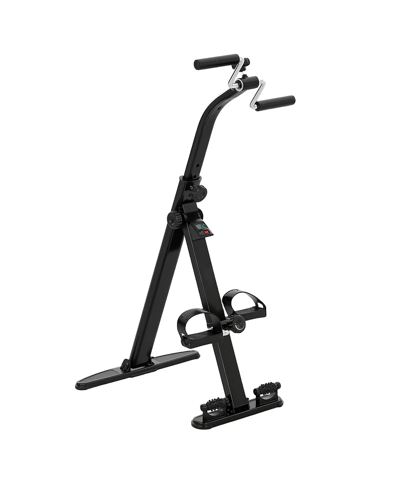 Soozier Seated Pedal Exerciser Foldable Leg Exercise Bike with Lcd Monitor