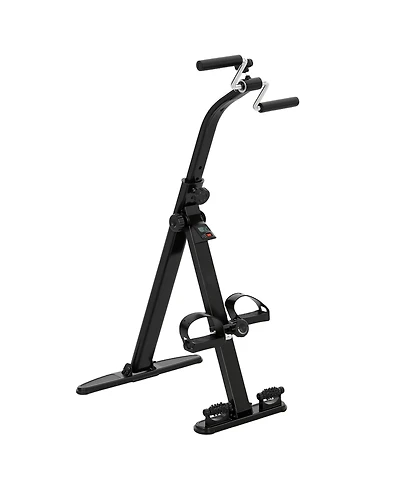 Soozier Seated Pedal Exerciser Foldable Leg Exercise Bike with Lcd Monitor