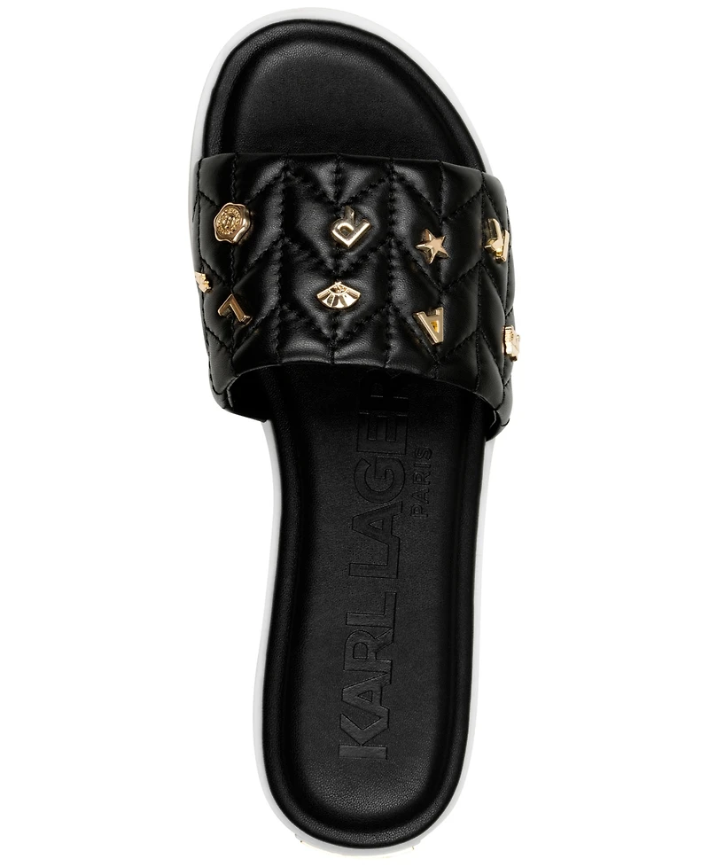 Karl Lagerfeld Paris Women's Carenza Studded Slide Sandals